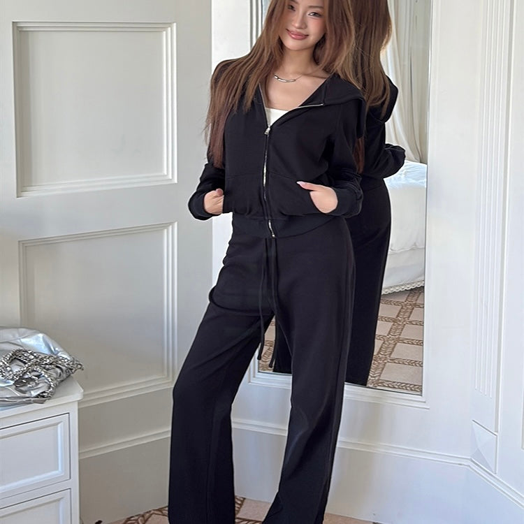 Black Hoodie Tracksuit Set