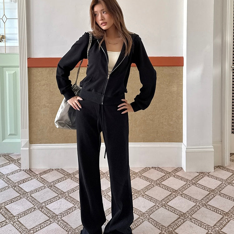 Black Hoodie Tracksuit Set