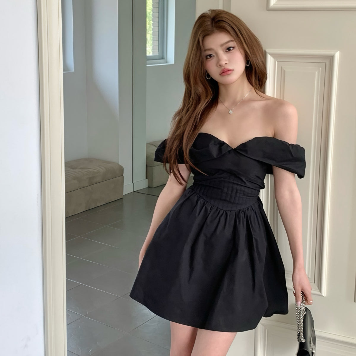 Puffy Off-Shoulder Summer Dress