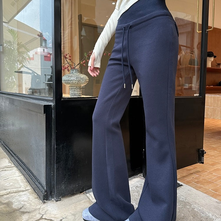 Navy Stretch Waist Band Slim Pants