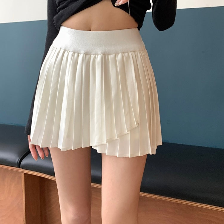 Pleated Asymmetric Skirt
