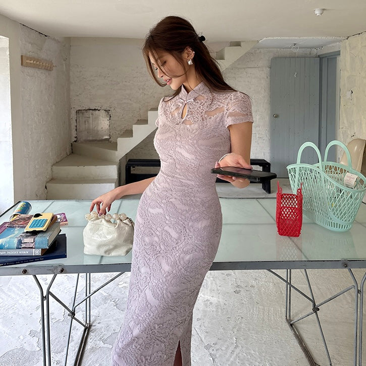 Lilac Lace Traditional Dress