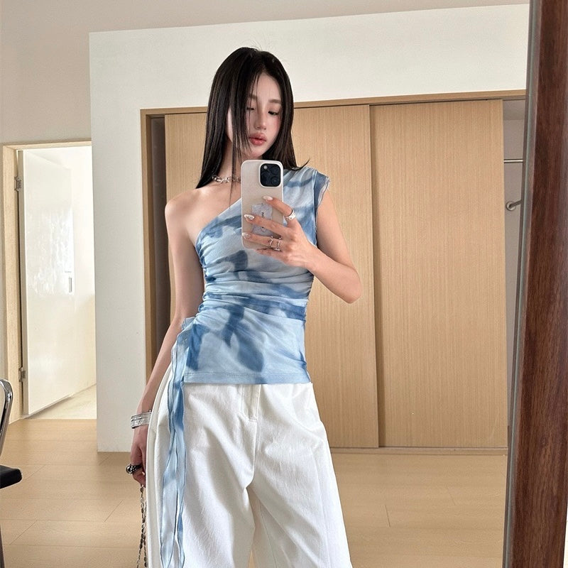Blue Gradient Single Strap Top