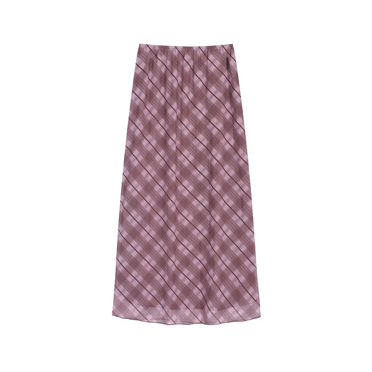 Pink Argyle Long Pencil Skirt