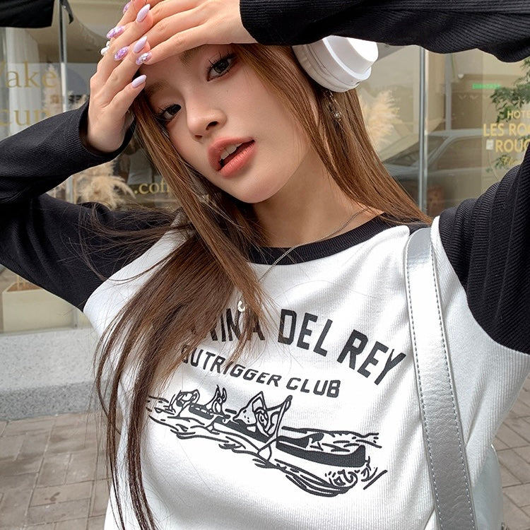 Del Rey Black Long-Sleeve Top