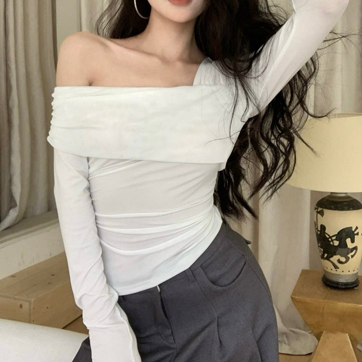 Asymmetric Off-Shoulder Sleeve Top