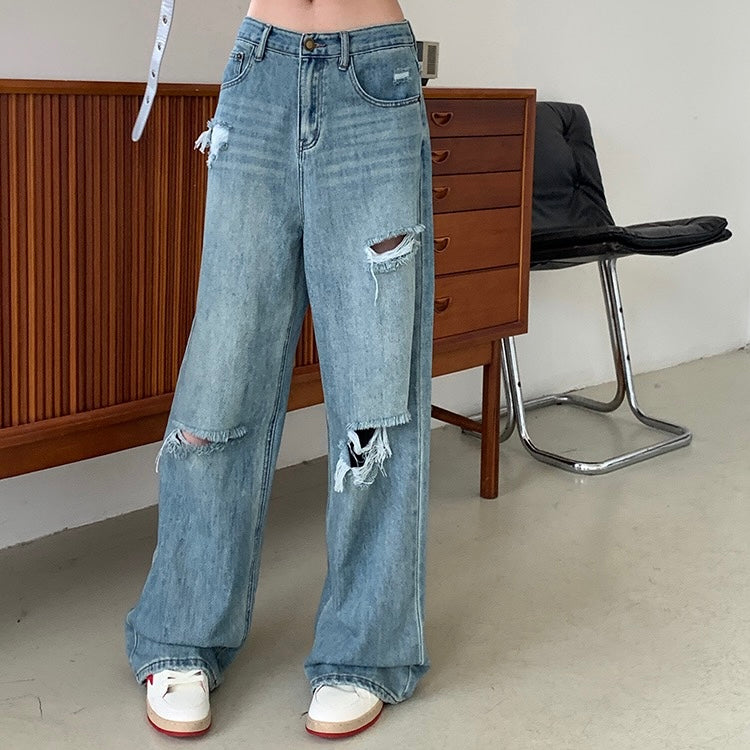 Blue Ripped Denim Jeans