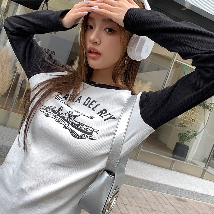 Del Rey Black Long-Sleeve Top