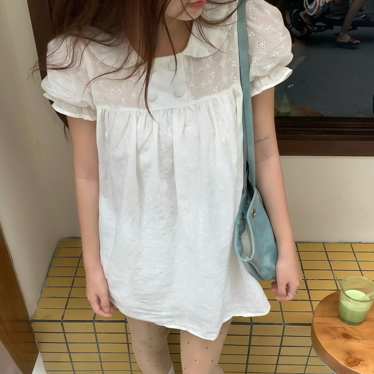 White Babydoll Frill Hem Top Shorts Set