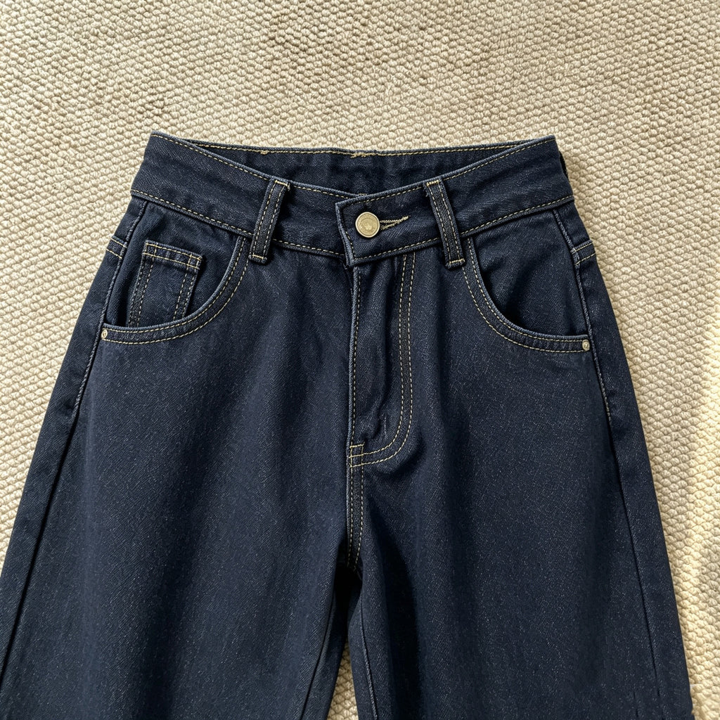 Dark Navy Denim Slim Crop Jeans