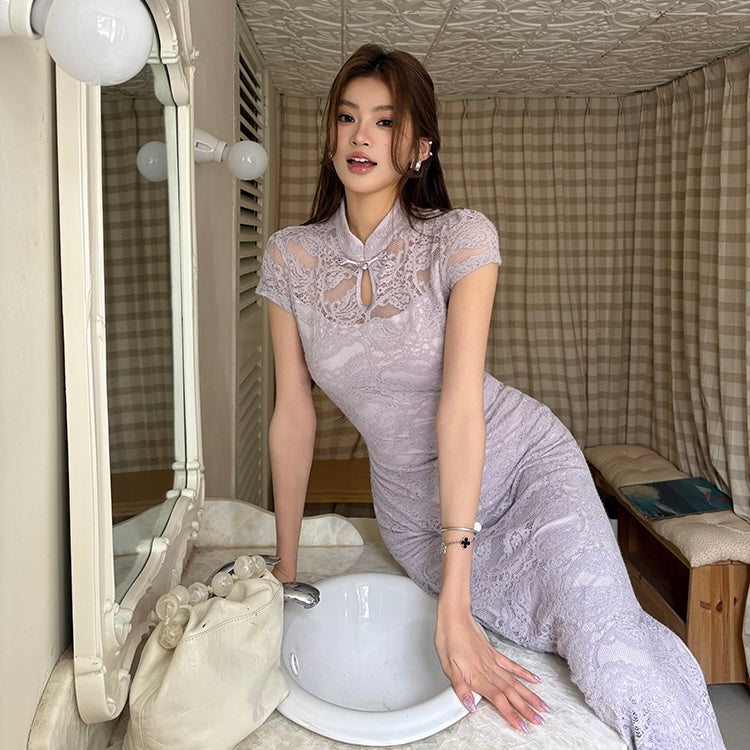 Lilac Lace Traditional Dress