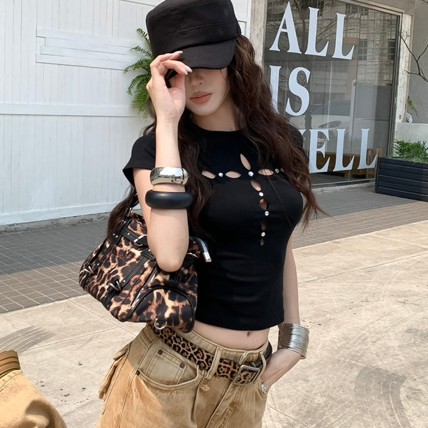Pattern Cut Out Baby Tee