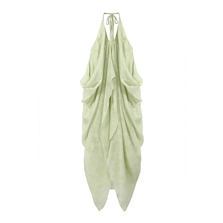Backless Thin Strap Halter Parachute Dress