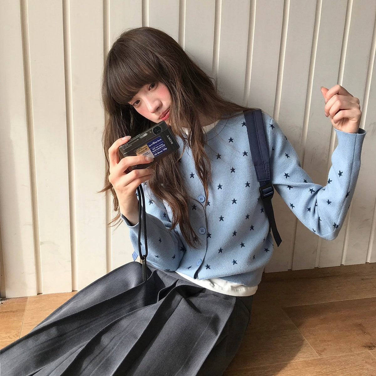Star Pattern Cardigan Sweater