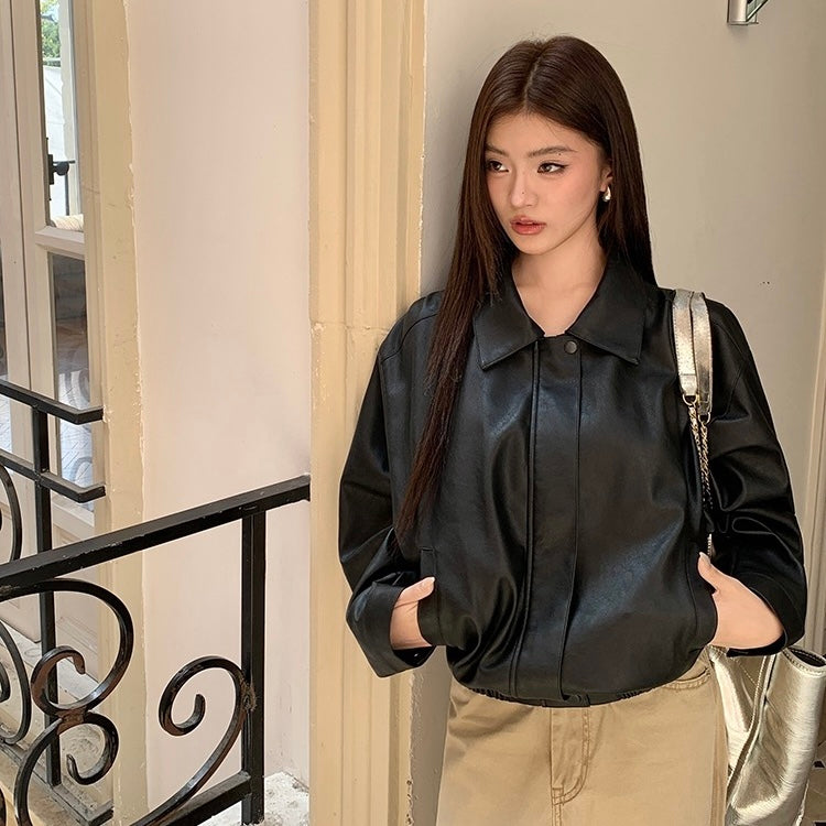 Faux Black Leather Jacket