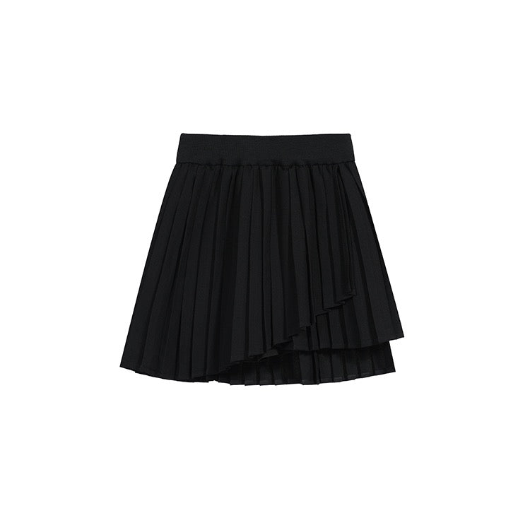 Pleated Asymmetric Skirt
