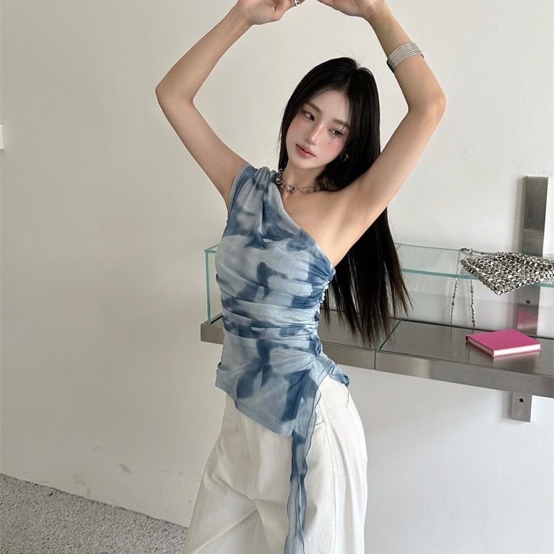 Blue Gradient Single Strap Top