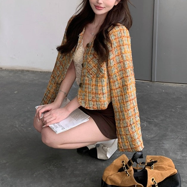 Yellow & Green Tweed Jacket