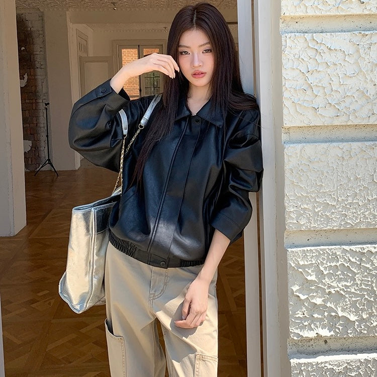 Faux Black Leather Jacket