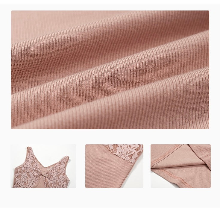 Pink Knit Top Lace Dress