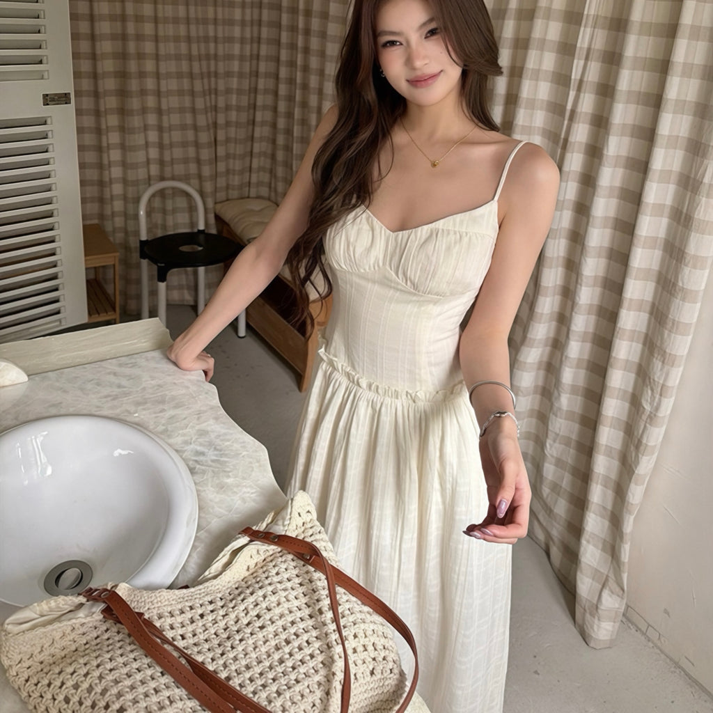 Linen Beige Maxi Dress