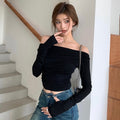 Off-Shoulder Long-Sleeve Top