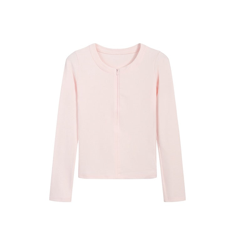 Pink Athletic Zip-Up Top