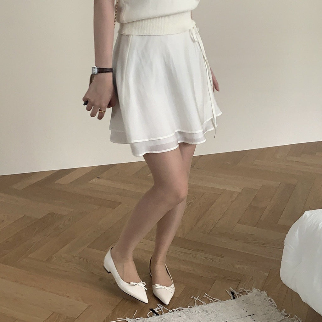 Side Tied Ribbon Skirt