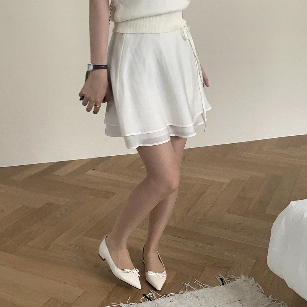 Side Tied Ribbon Skirt