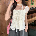 Beige Polka Dot Layer Top