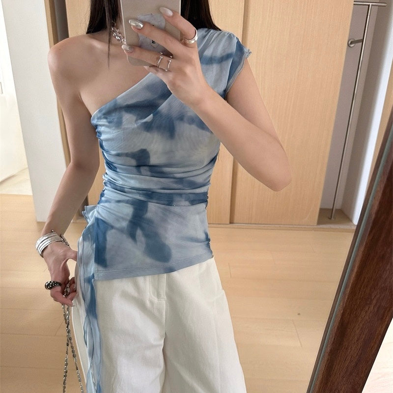Blue Gradient Single Strap Top