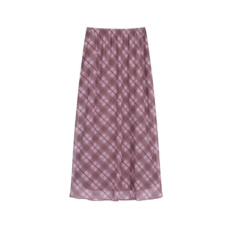 Pink Argyle Long Pencil Skirt