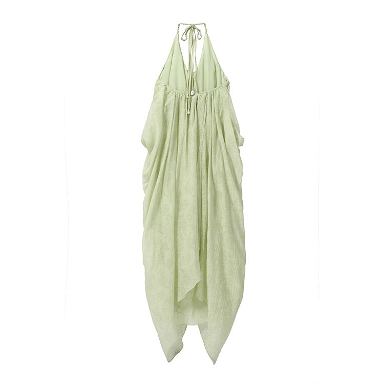 Backless Thin Strap Halter Parachute Dress