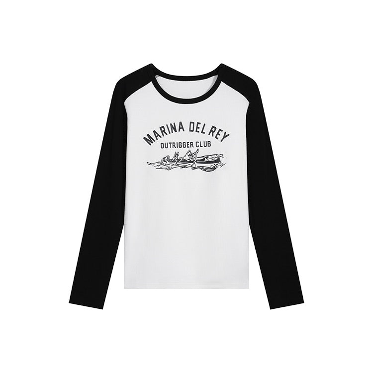 Del Rey Black Long-Sleeve Top