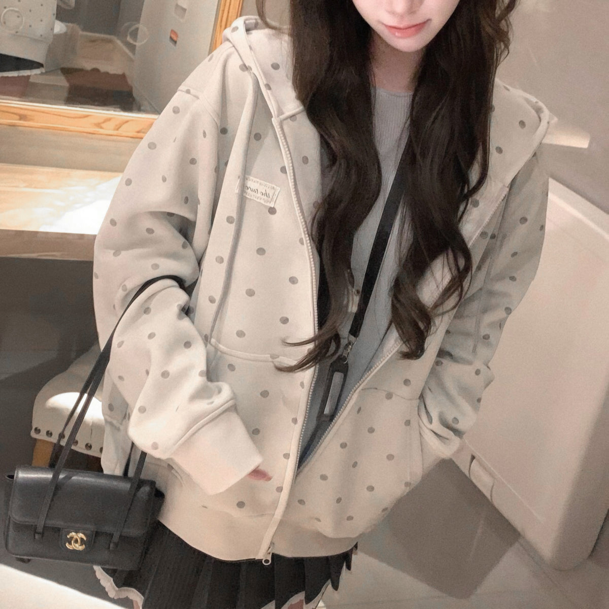 Polka Dot Cute Oversized Hoodie
