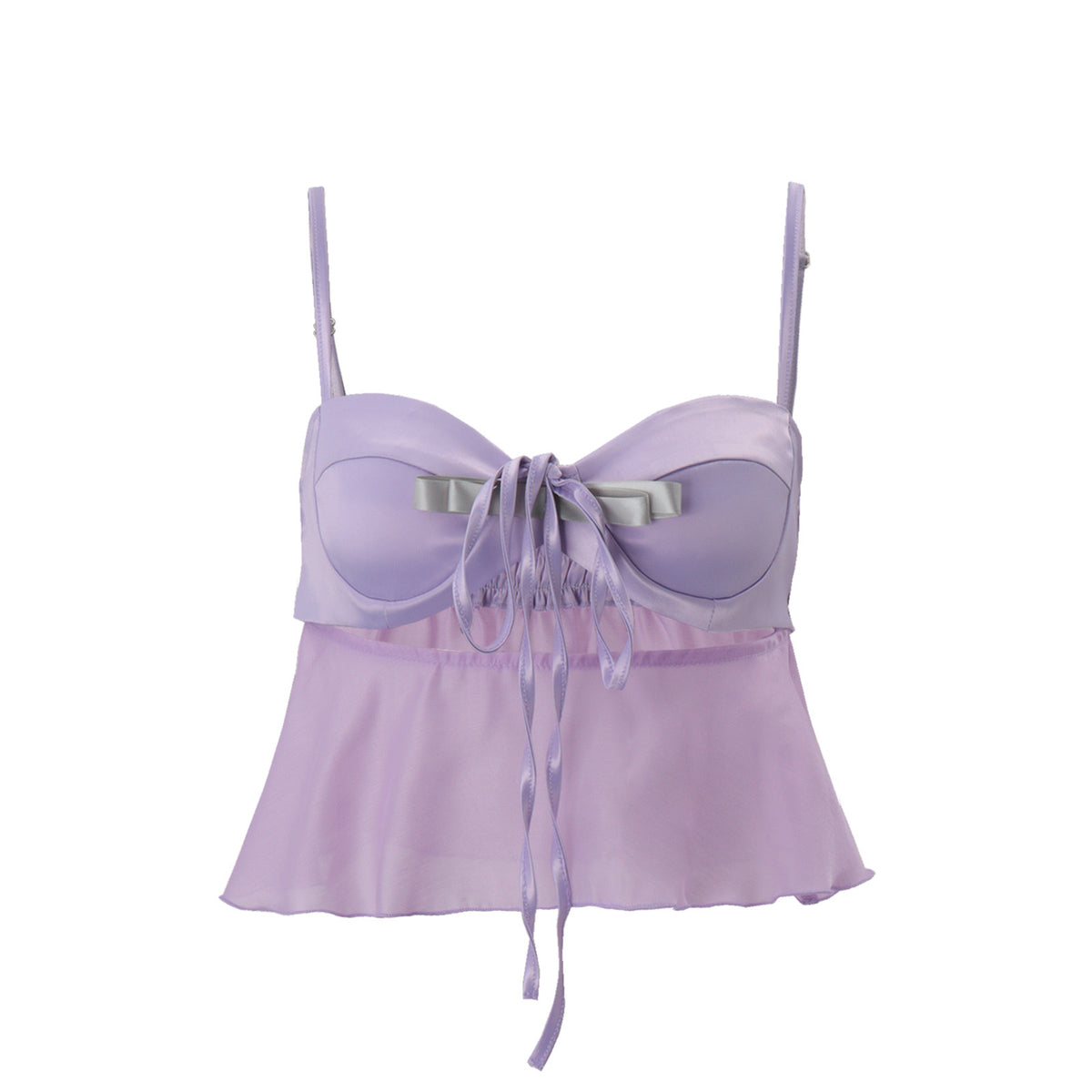 Purple Ribbon Bra Camisole