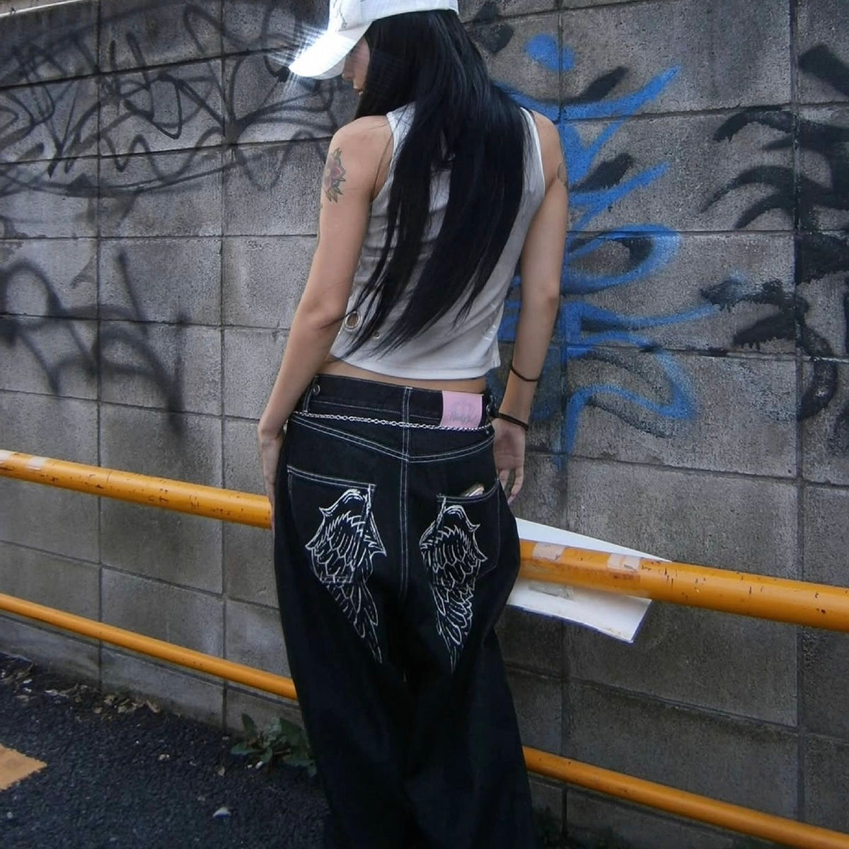 Angel Wings Y2K Baggy Denim Jeans