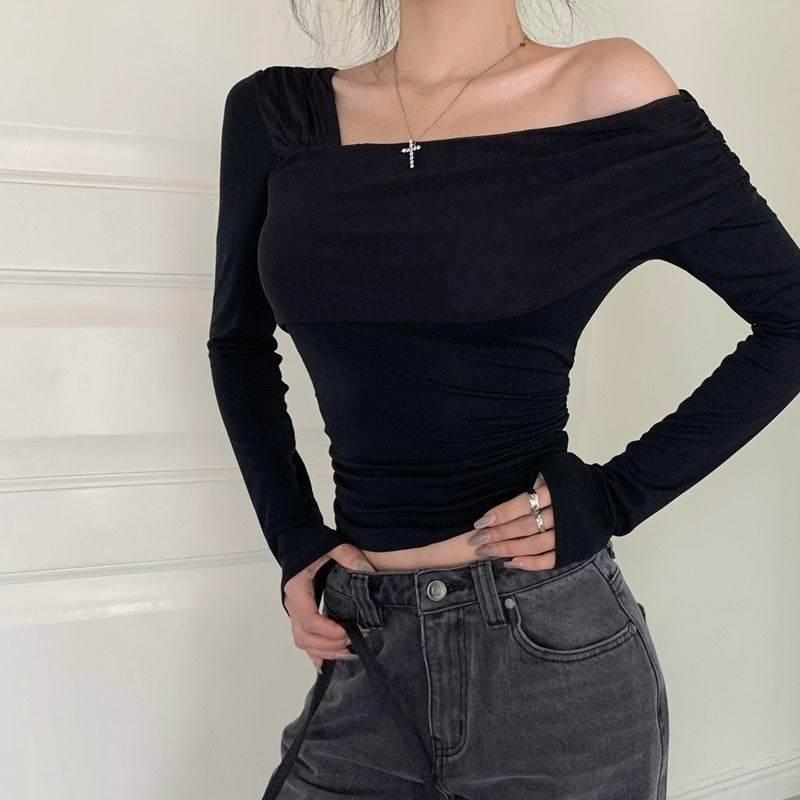Asymmetric Off-Shoulder Sleeve Top
