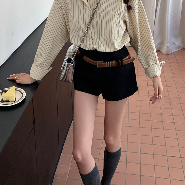 Tweed Belt Shorts
