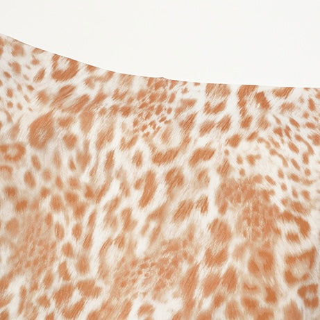 Orange Animal Print Short Skirt