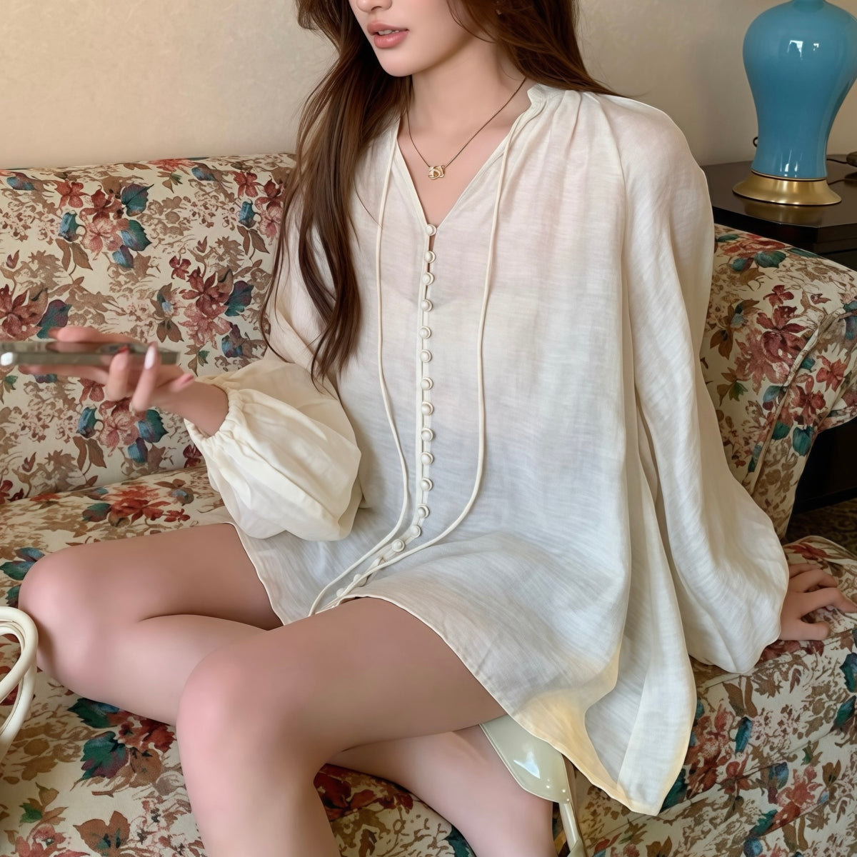 Off-White Tunic Blouse