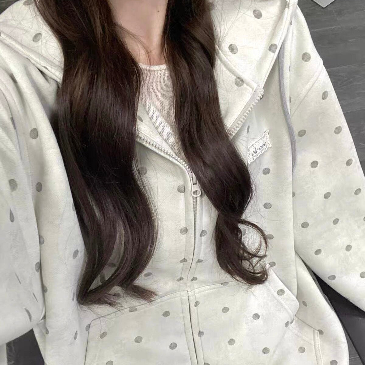 Polka Dot Cute Oversized Hoodie