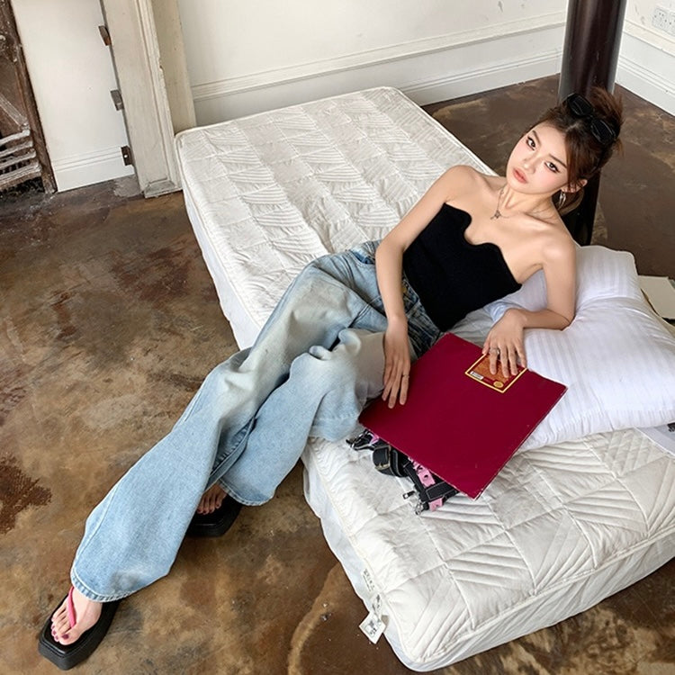 Light Blue Straight Denim Jeans