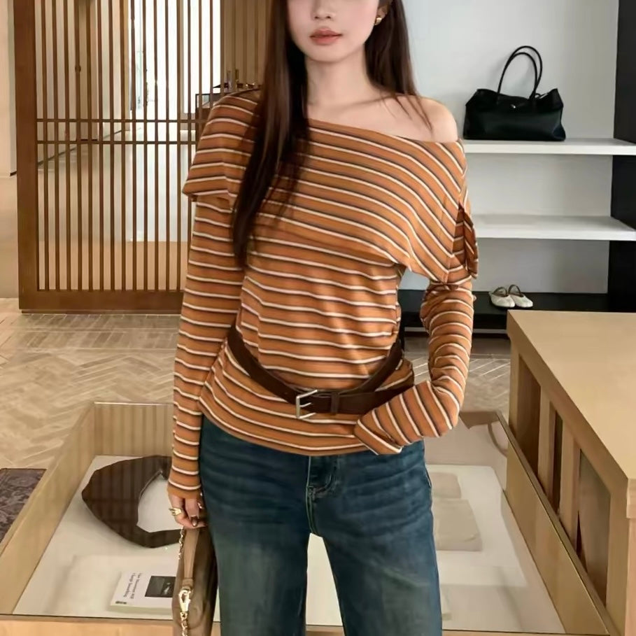 Stripe Horizontal Long-Sleeve Top