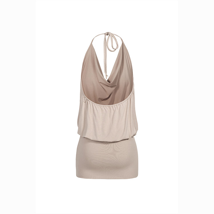 Dusty Pink Nude Halter Dress