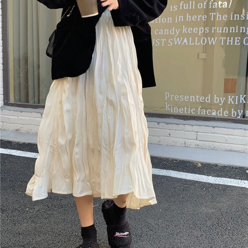 Pleat Crimped Maxi Skirt