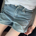 Sparkly Rhinestone Blue Denim Shorts
