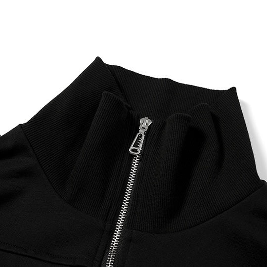 Black High Zip Pocket Jacket