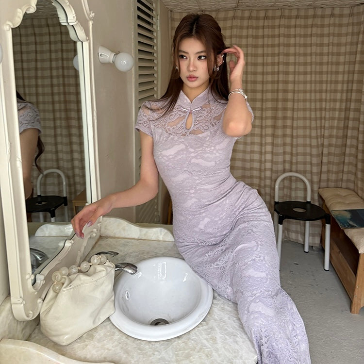 Lilac Lace Traditional Dress
