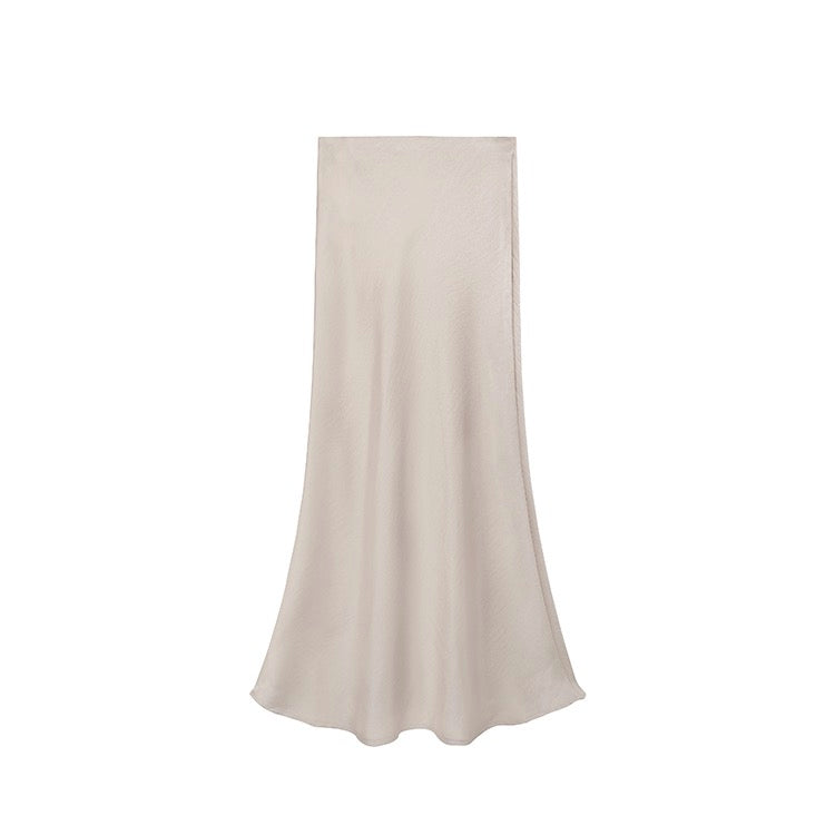 Pale Pink Suade Maxi Skirt